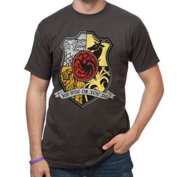 Sz 2 XLT Game Of Thrones YOU WIN OR DIE HOUSE SIGILS SHIELD - Picture 1 of 4